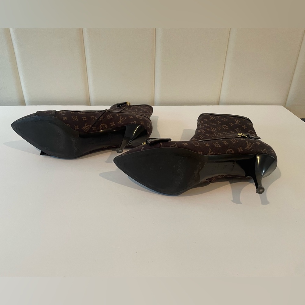 Louis Vuitton Brown Monogram Mimosa Mini Lin Ankle Boots - Picture 11 of 16
